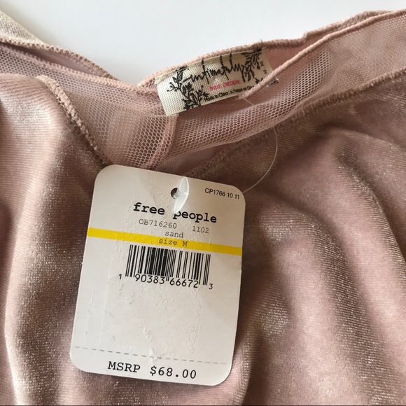 NWT Free People V-Neck Velvet Tank Top Size Medium - Picture 4 of 8